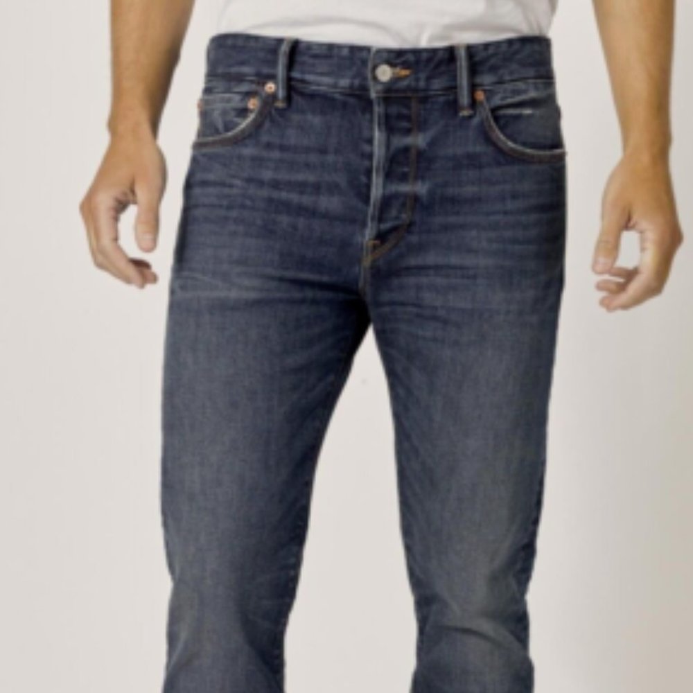 Buck Mason Men's 36x34 Maverick Slim 14oz Double Dipped Denim Blue Jeans EUC